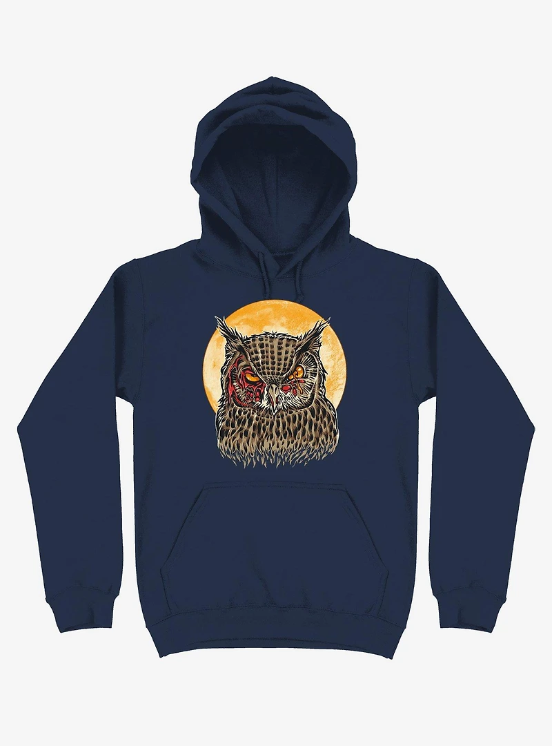 Zombie Blood Owl Navy Blue Hoodie