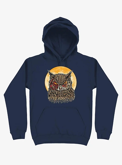 Zombie Blood Owl Navy Blue Hoodie