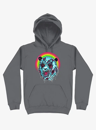 Zombie Blood Rainbow Panda Charcoal Grey Hoodie