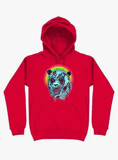 Zombie Blood Rainbow Panda Red Hoodie