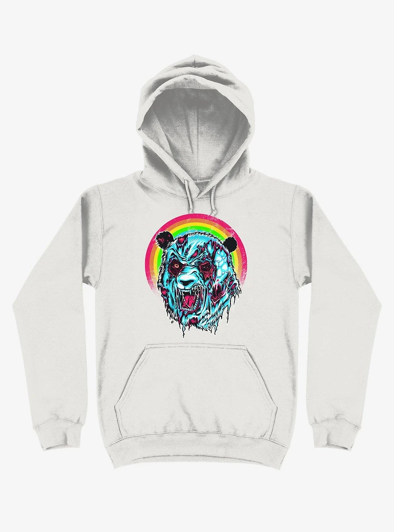 Zombie Blood Rainbow Panda White Hoodie