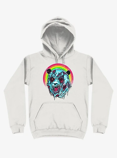 Zombie Blood Rainbow Panda White Hoodie