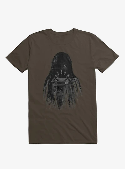 Long Horror Haunted House Hair Brown T-Shirt