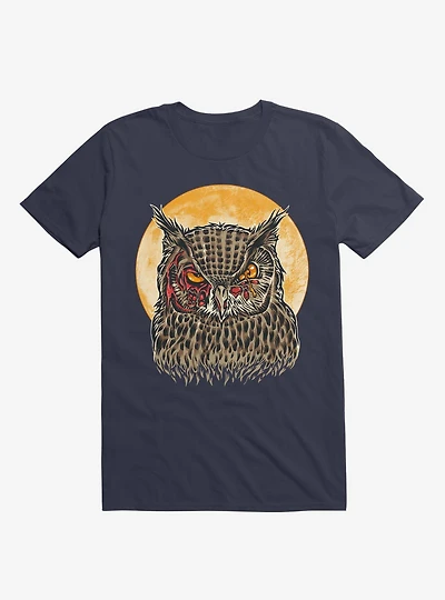 Zombie Blood Owl Navy Blue T-Shirt