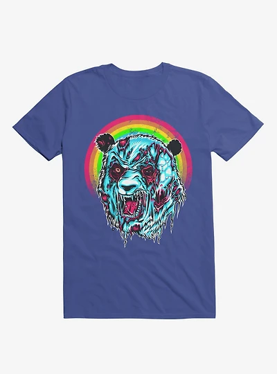 Zombie Blood Rainbow Panda Royal Blue T-Shirt