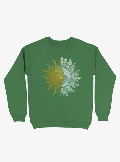 Sun And Moon Art Kelly Green Sweatshirt