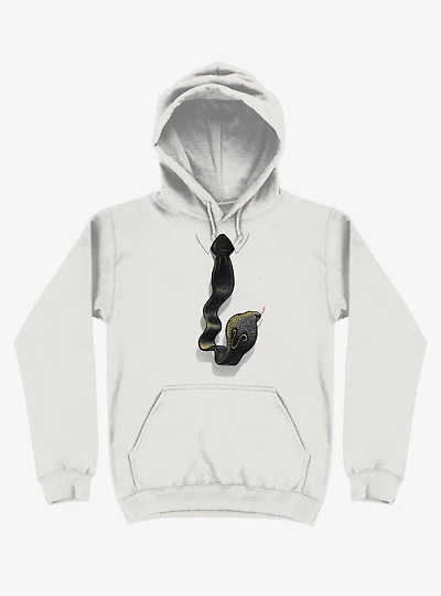 Cobra Tie White Hoodie