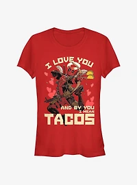 Marvel Deadpool Taco Love Girls T-Shirt