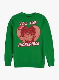 Marvel The Hulk Incredible Heart Crew Sweatshirt