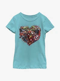 Marvel Avengers Avenger Heart Youth Girls T-Shirt