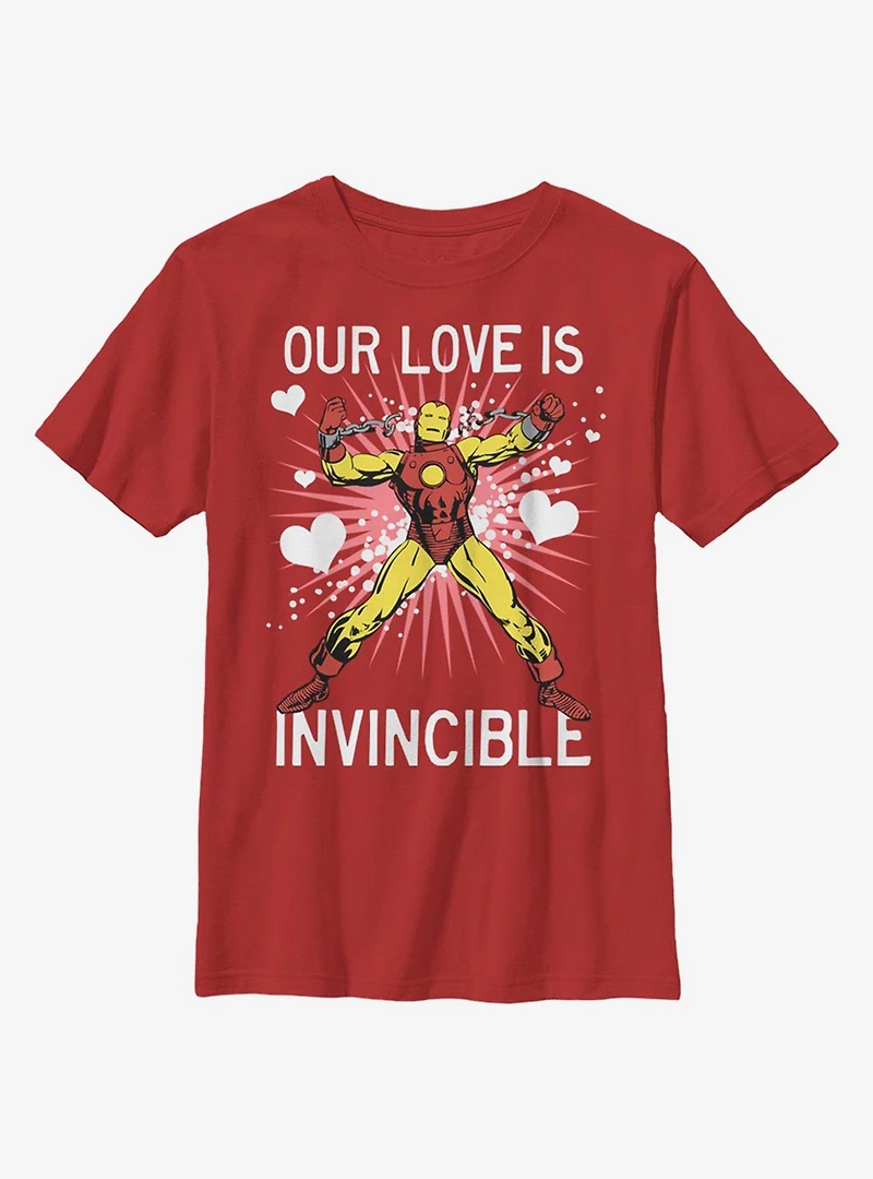 Marvel Iron Man Invincible Love Youth T-Shirt