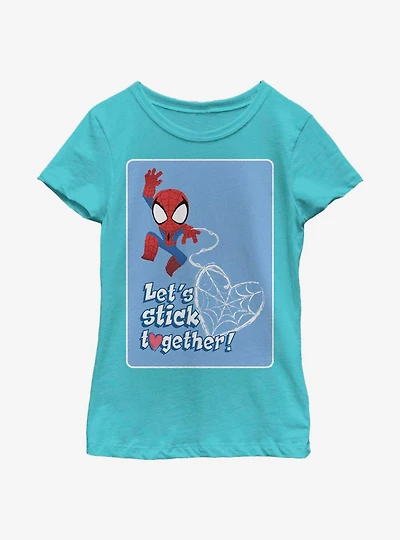 Marvel Spider-Man Stick Together Youth Girls T-Shirt