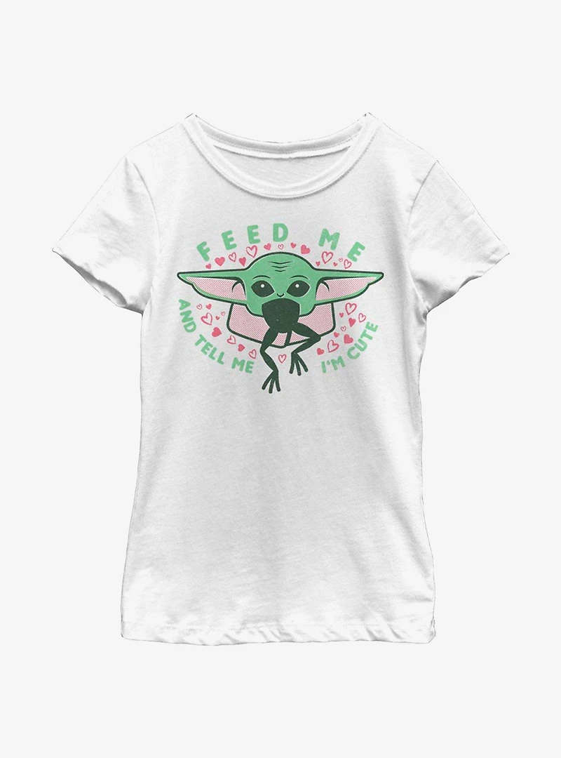 Star Wars The Mandalorian Child Feed Me And Tell I'm Cute Youth Girls T-Shirt