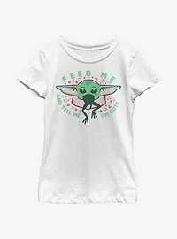 Star Wars The Mandalorian Child Feed Me And Tell I'm Cute Youth Girls T-Shirt