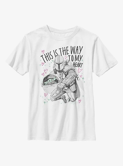Star Wars The Mandalorian Way To My Heart Youth T-Shirt