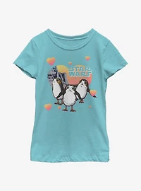 Star Wars Porg Hearts Youth Girls T-Shirt