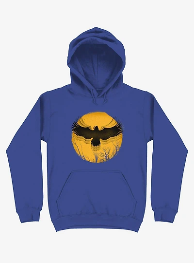 Black Bird Thunder Royal Blue Hoodie