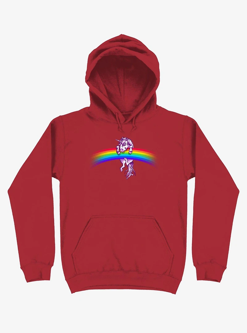 Unicorn Holding Rainbow Red Hoodie