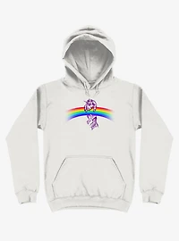 Unicorn Holding Rainbow White Hoodie