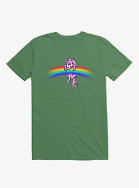 Unicorn Holding Rainbow Irish Green T-Shirt
