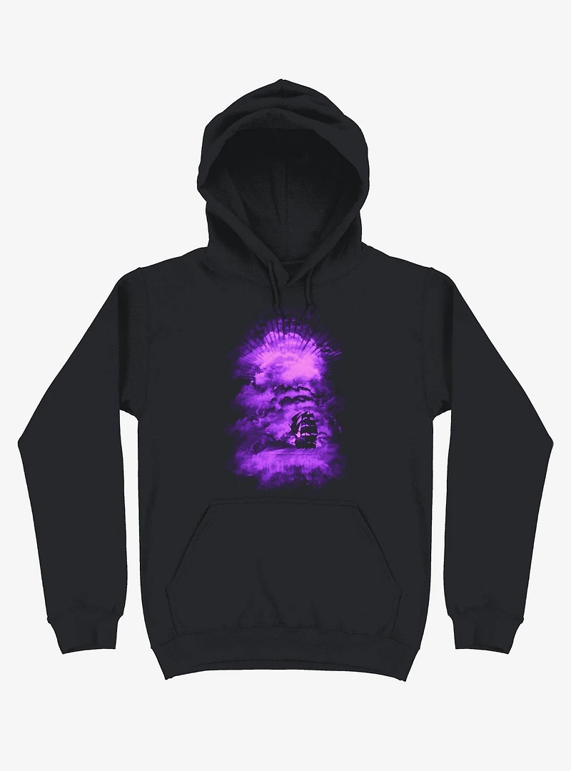 Ship Sailing Into The End Of Bright World Black Hoodie