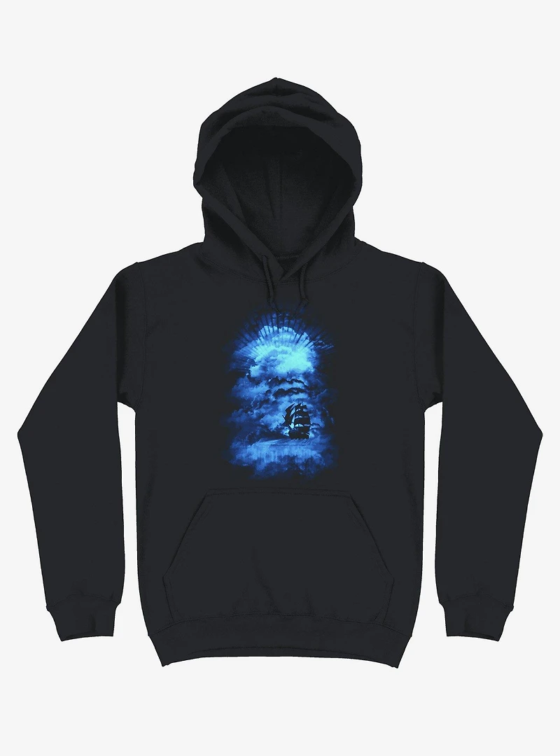 Ship Sailing To The End Of Bright World Black Hoodie