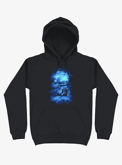 Ship Sailing To The End Of Bright World Black Hoodie
