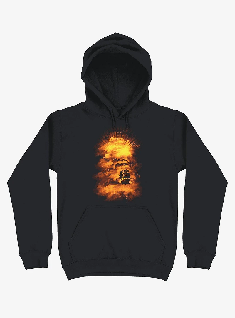 Ship Sailing To The End Of World Black Hoodie