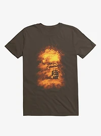Ship Sailing To The End Of World Brown T-Shirt