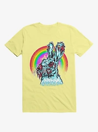 Zombie Blood Rainbow Rabbit Corn Silk Yellow T-Shirt