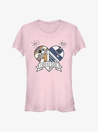 Star Wars Episode VII The Force Awakens BB-8 Heart R2-D2 Girls T-Shirt
