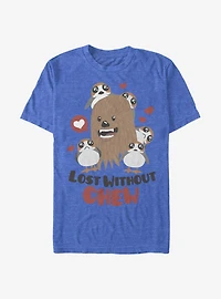 Star Wars Episode VIII The Last Jedi Chewbacca & Porgs Lost Without Chew T-Shirt