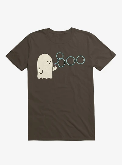 Boobbles Ghost Blowing Bubbles Brown T-Shirt