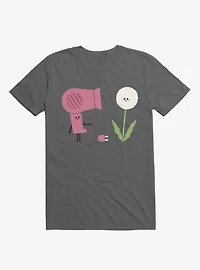 Forbidden Love Hair Dryer And Dandelion Charcoal Grey T-Shirt