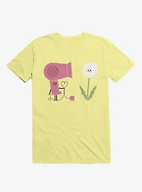 Forbidden Love Hair Dryer And Dandelion Corn Silk Yellow T-Shirt