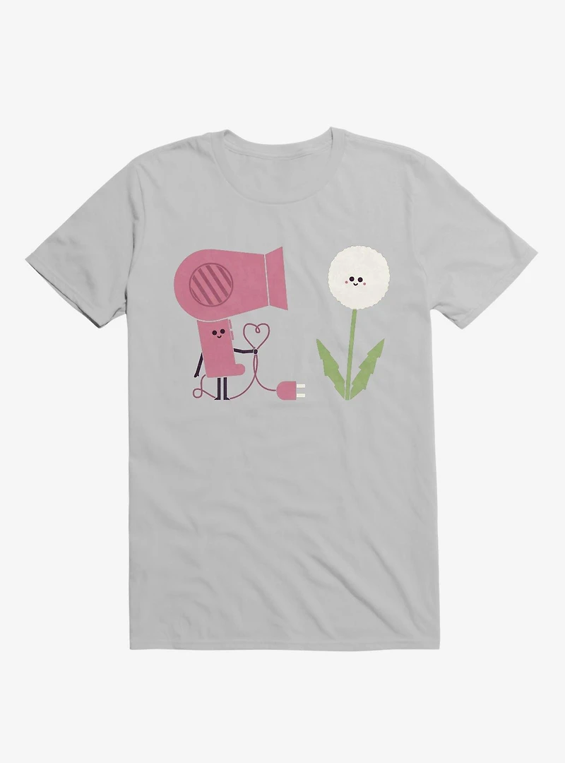 Forbidden Love Hair Dryer And Dandelion Ice Grey T-Shirt