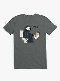 Grim Reaper Oops... Pooper Charcoal Grey T-Shirt