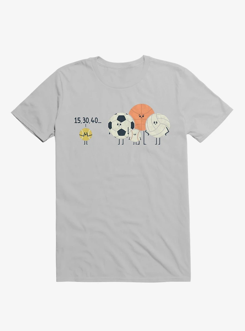 Sports Balls Playing Hide And Seek Ice Grey T-Shirt