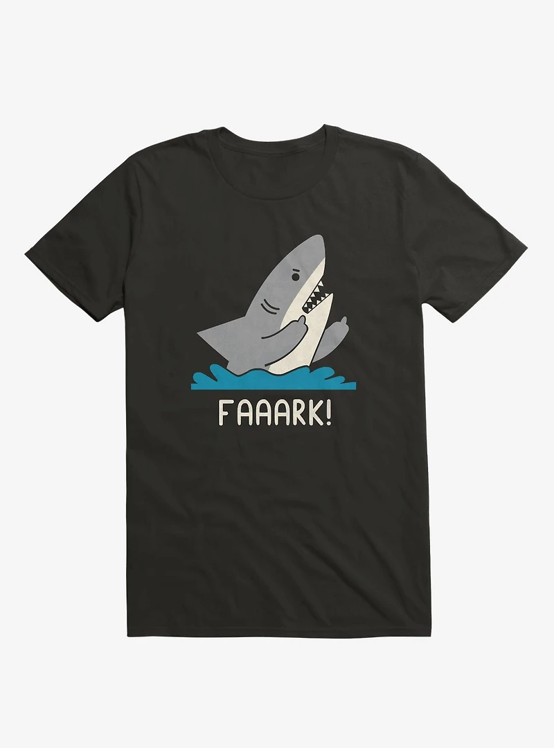 Moody Shark Faaark! Black T-Shirt