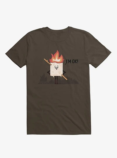 I'm OK! Campfire S'more Brown T-Shirt