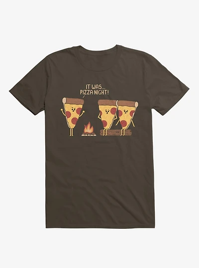 It Was... Pizza Night! Scary Story Brown T-Shirt