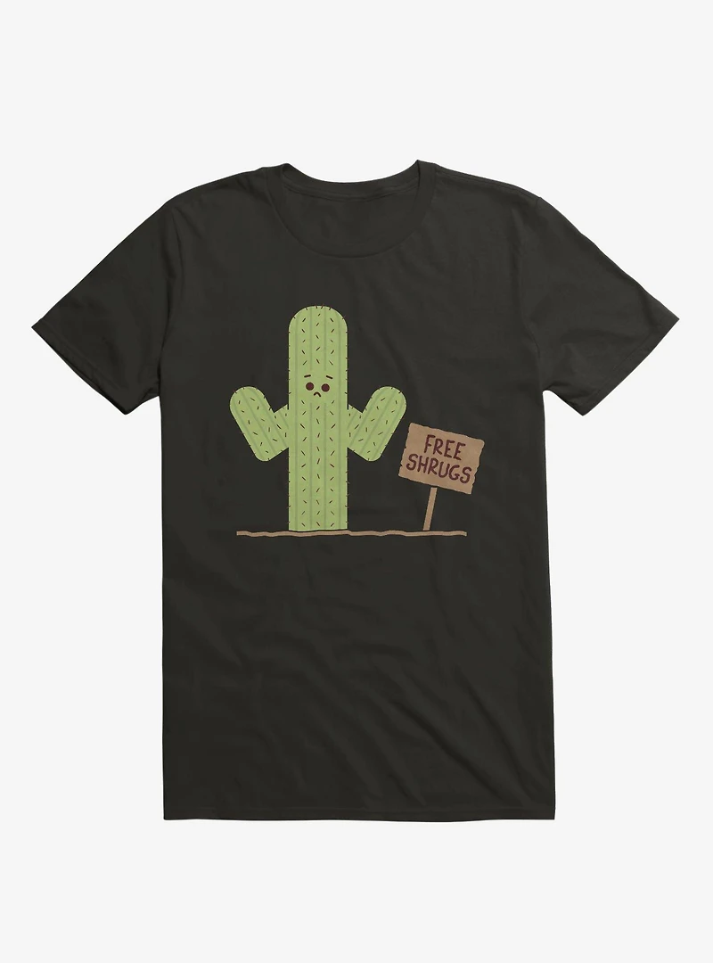 Cactus Free Shrugs Black T-Shirt