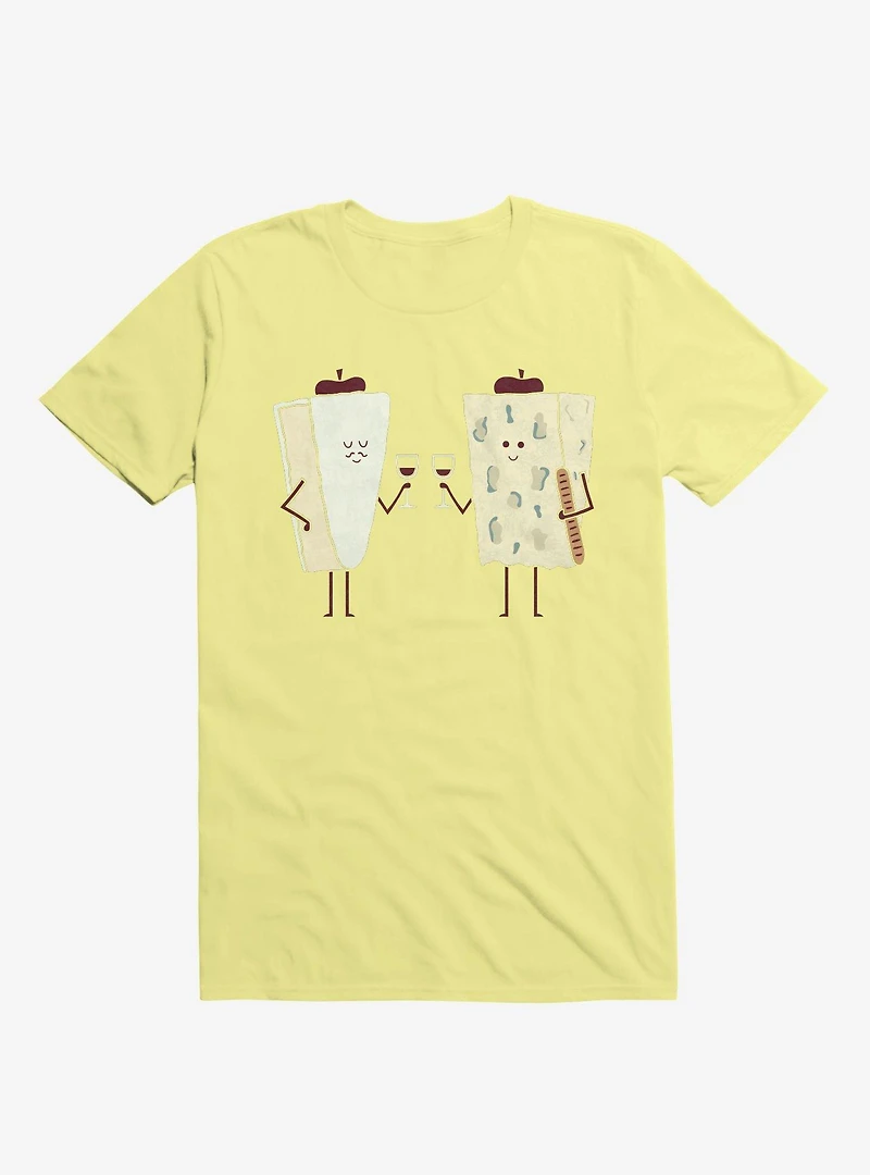 Frencheeses Cheeses Drinking Wine Corn Silk Yellow T-Shirt