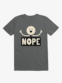 Thumbs Up Face Nope Sign Charcoal Grey T-Shirt