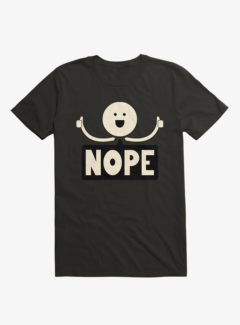 Thumbs Up Face Nope Sign Black T-Shirt