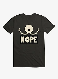 Thumbs Up Face Nope Sign Black T-Shirt