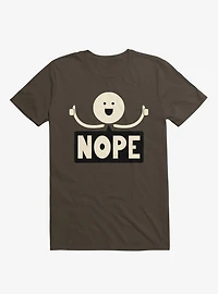 Thumbs Up Face Nope Sign Brown T-Shirt
