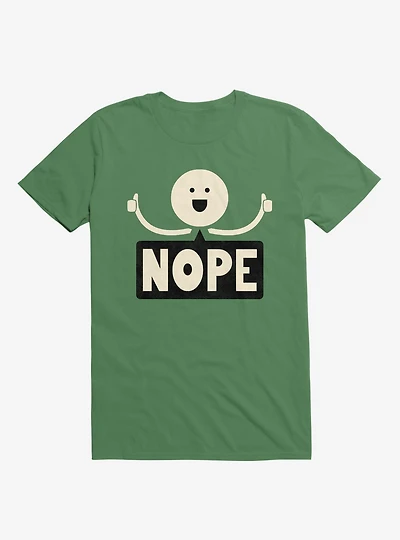 Thumbs Up Face Nope Sign Irish Green T-Shirt