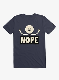 Thumbs Up Face Nope Sign Navy Blue T-Shirt