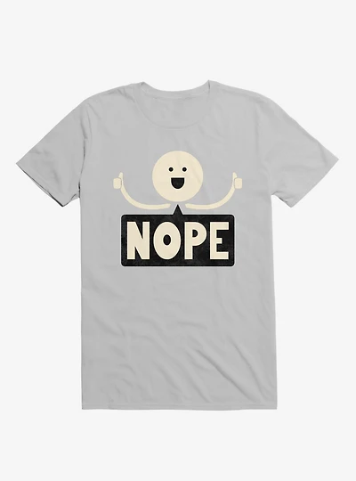 Thumbs Up Face Nope Sign Ice Grey T-Shirt
